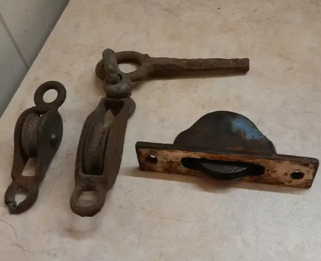 vintage small pulleys