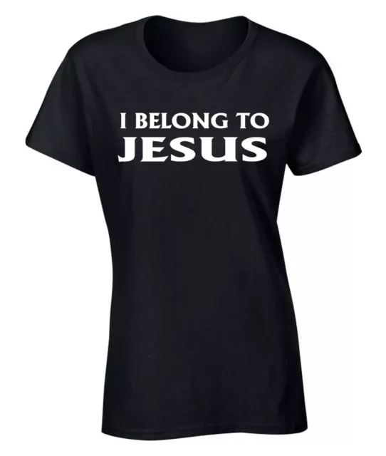 I belong To Jesus T-Shirt Women's Ladies Worship God Religious Church Prayer