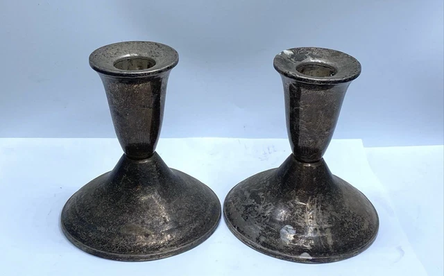 DUCHIN社　STERLING　SILVER　キャンドルスタンド　MR6632 Duchin Sterling Silver Weighted Candlesticks, Rope Trim, 2 3