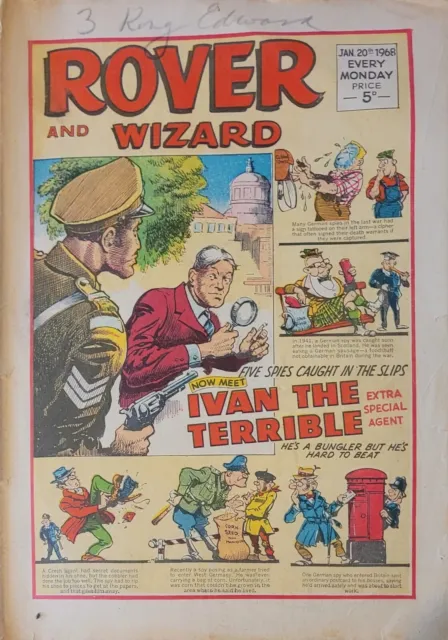 Rover And Wizard 20Th January 1968 Dc Thomson British Weekly Comic Vg