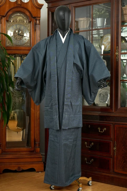 Dear Vanilla Japanese Silk Kimono/Haori Ensemble Set Men's Authentic Vintage
