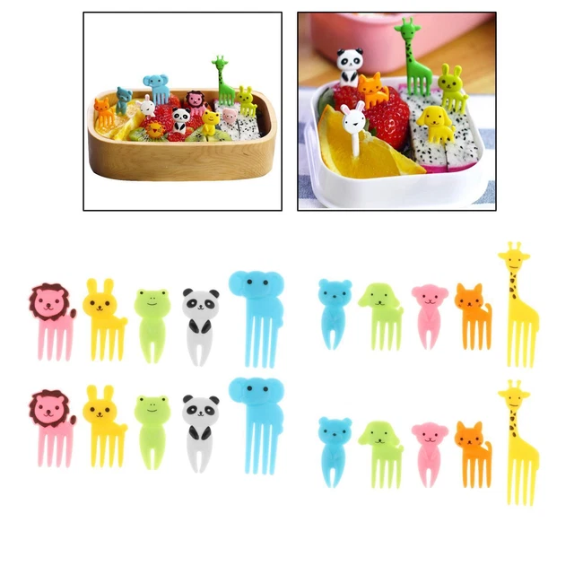 10PCS DEL FUMETTO di Frutta Forchetta Picks Piccolo Forchette per