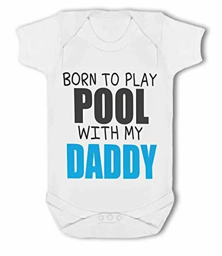 Born to Play Pool with my Daddy - Baby Vest by BWW Print Ltd
