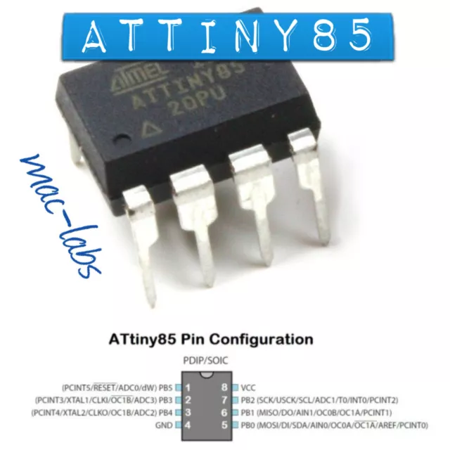 Atmel Attiny 85 8 Pin Microcontrollore // Attiny85 -20 // Attiny85-20 // Arduino
