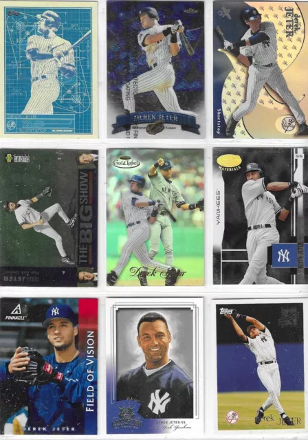 Derek Jeter HOF) 9 Different Card Lot  (D779)