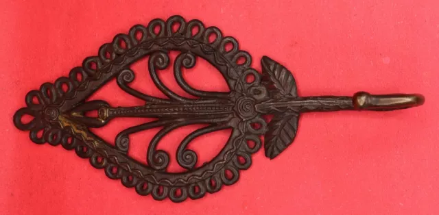 Leaf Shape Handmade Vintage Style Brass Towel Key Cloth Wall Hanger Hook BA2248 10