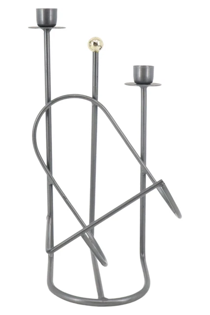Portavelas FORMANO negro metal Ø 22 mm