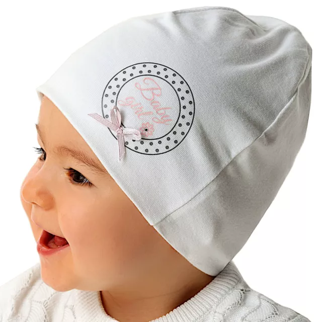 Baby Mädchen Neugeborene Mütze Sommermütze Beanie Taufmütze Baumwollmütze weiß