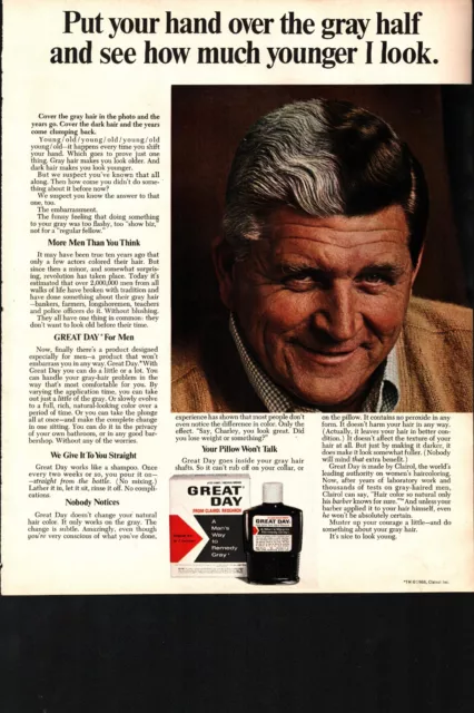 1967 Great Day Hair Color For Men Vintage Print Ad From Clairol Research b6