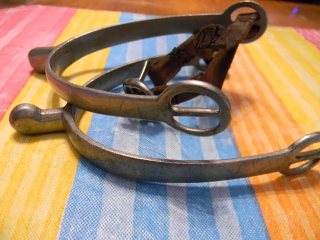 Antique solid nickel riding spurs