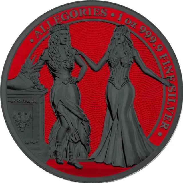 Germania 2020 5 Mark - Italia & Germania - Space Red 1 Oz Silver Coin