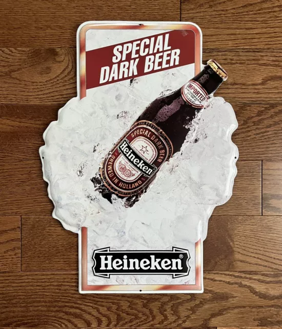 Vintage Heineken Special Dark Beer Tin Sign - 15.5"
