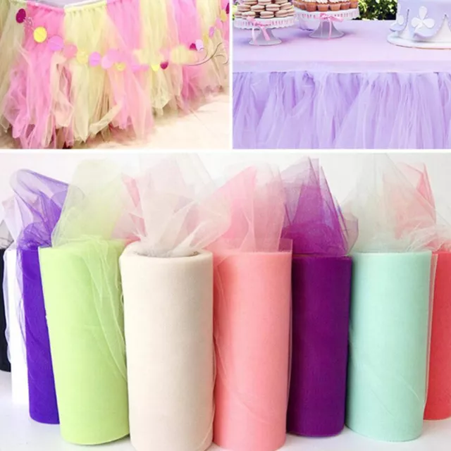 6" x 25Yard Tulle Roll Spool Tutu DIY Craft Mesh Fabric Wedding Party Decoration