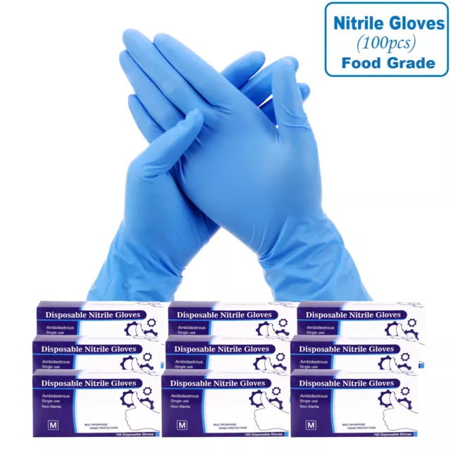 BLUE NITRILE GLOVES Examination Gloves|Clear PE Gloves|Disposable Gloves,100 Pcs 2
