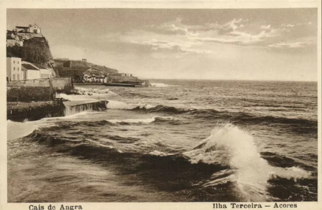 PC AZORES / PORTUGAL, CAIS DE ANGRA, ILHA TERCEIRA, Vintage Postcard (B41226)