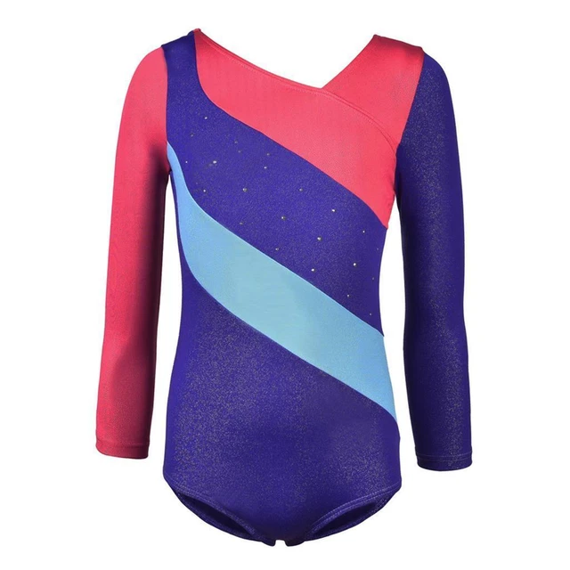 Girls Long Sleeve Leotard Gymnastics Bodysuit Dancewear Jumpsuit Ballet 6(5-6Y)