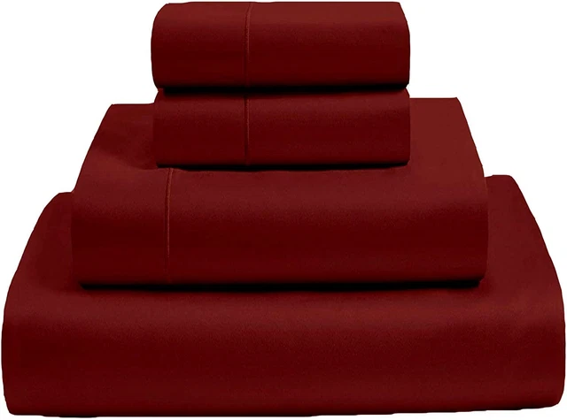 My Certified Giza Pillow Bed Sheets 1000 Thread Giza Egyptian Cotton Red-KING
