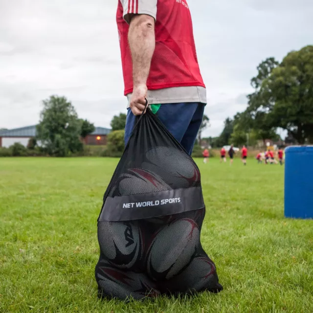 Rugby Ball Carry Bag - 10 Rugby Ball Training Sport Equipment Ball Carry Sack