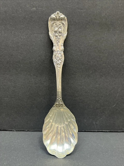 Reed & Barton Francis I Solid Sterling Silver 6" Scalloped Shell Sugar Spoon