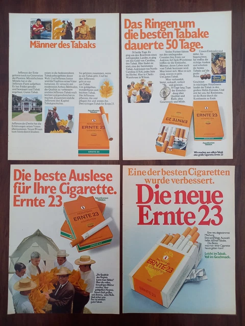 ERNTE 23, ZIGARETTEN cigarettes, Werbung advert pubblicita, 1972 EUR 20