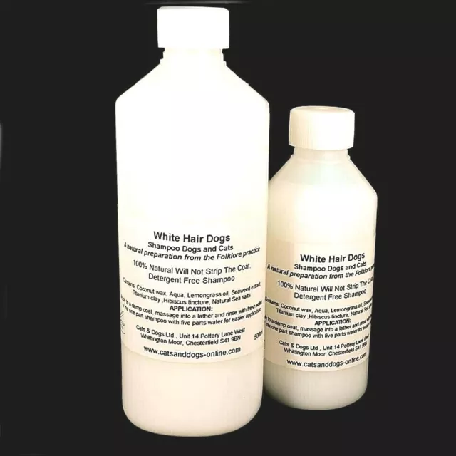 Dog shampoo for white fur 100 % Natural 250ml or 500ml Natural