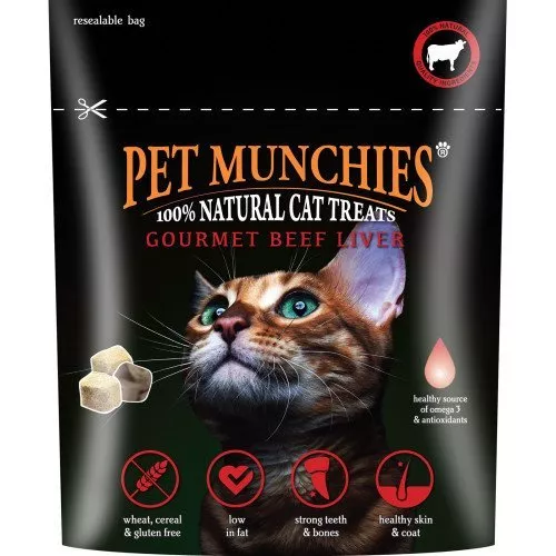 Haustier Munchies Katze Leckerli Gourmet Rind Leber 10g, Packungsgröße 8