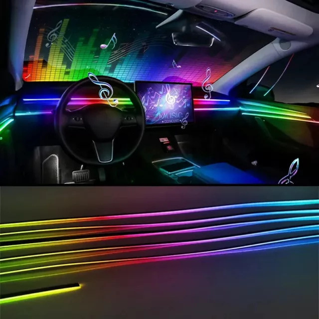 Car Ambient Lights RGB 64 Universal Color LED Indoor Acrylic Strip