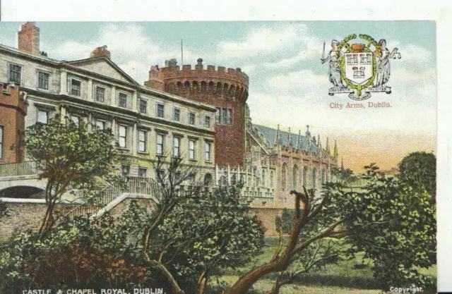 Ireland Postcard - Castle & Chapel Royal - Dublin - Ref 8977A