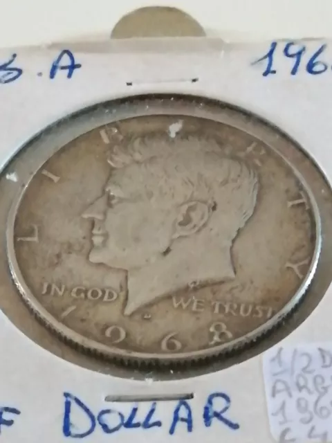 Mezzo Dollaro  1968 USA  argento - L522 -