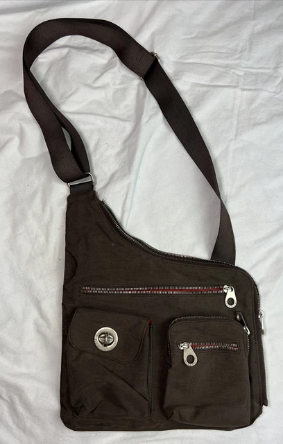 Baggallini Bag San Marino Satchel Crossbody Brown Orange Lining Travel Comfort