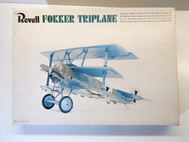 Revell 1:28 Scale WWl Fokker Triplane Werner Voss Model Kit #H-292 Rare Vintage