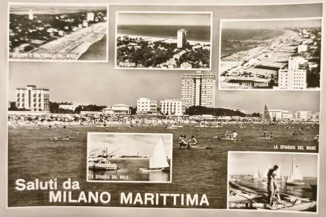 Cartolina - Saluti da Milano Marittima - Vedute diverse - 1959