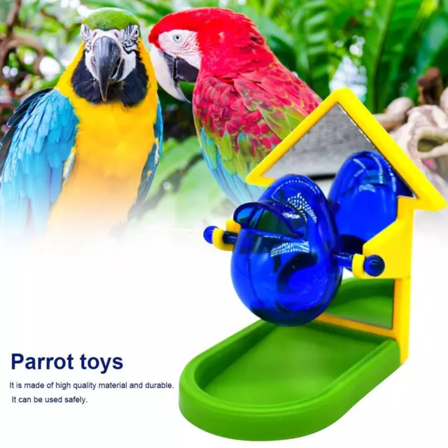 Funny Leakage Food Train Mirror Pet Bird Toy Random Color (House) FR 3