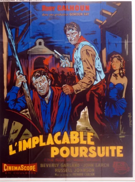Western Affiche Originale Francaise L'implacable Poursuite 1958 Rory Calhoun