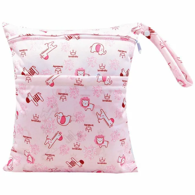 New Waterproof Zip Wet Dry Bag for Baby Diaper Nappy Pouch Reusable Infant Cloth 8