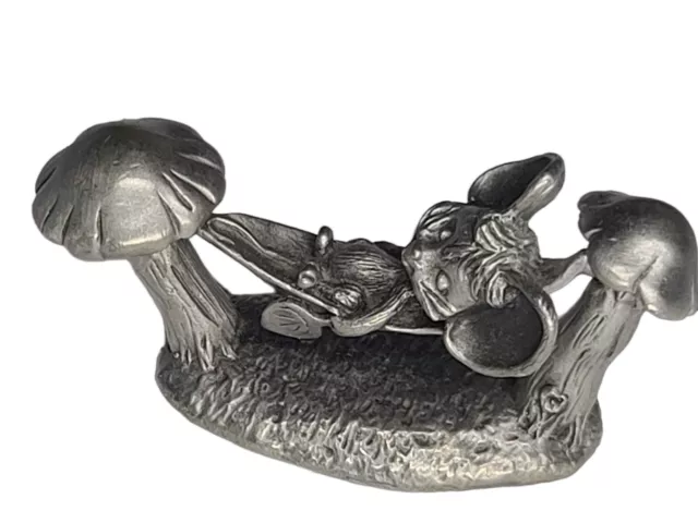 MOUSE IN HAMMOCK Fine Pewter 1982 Hallmark "Little Gallery" Miniature Figurine