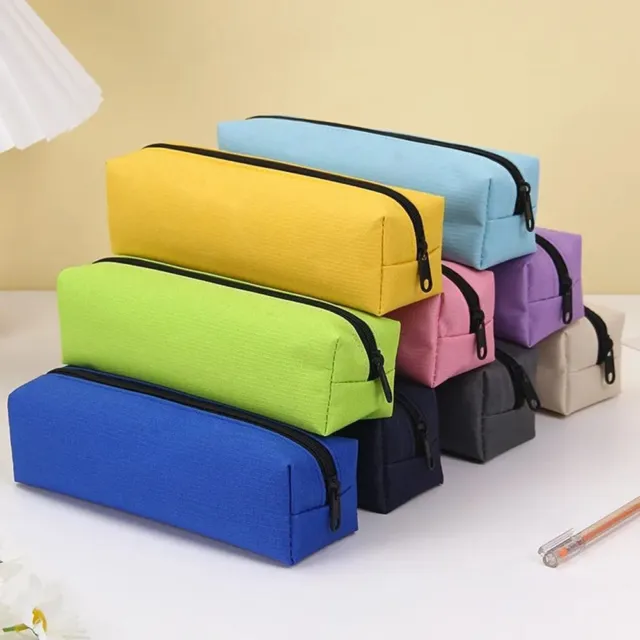 Large Capacity Pencil Case Solid Color Writing Pouch Pencil Pouch  Students