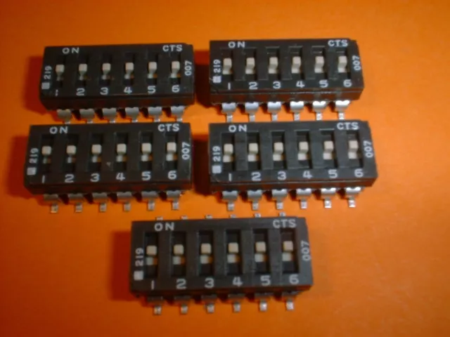 5x SMD DIP-Schalter 6-polig Codierschalter RM 2,54mm