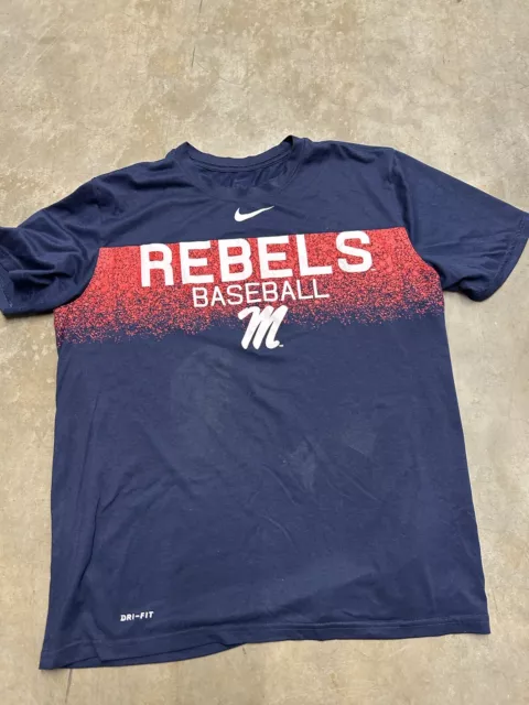 Ole Miss Rebels Nike Baseball Shirt Size Large