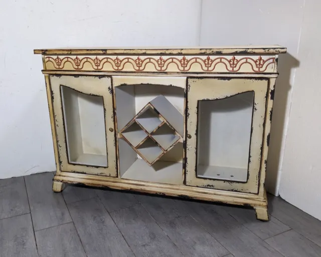 Vintage Shabby Chic Cottage/French Country Painted Buffet Cabinet Sideboard