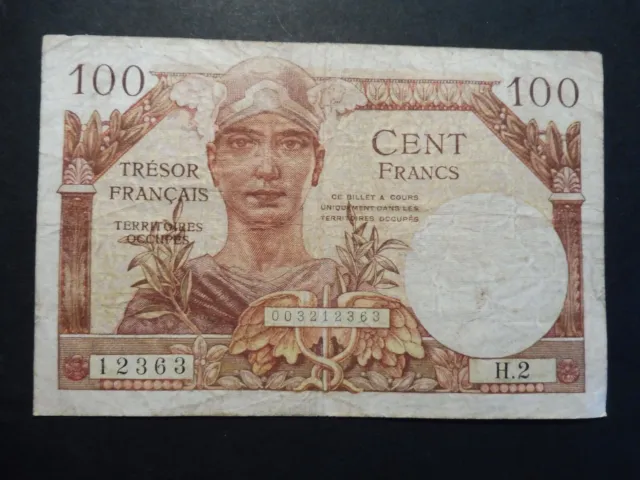 Ancien  Billet   100  Frs   Du Trésor Francais   1947  / Ttb