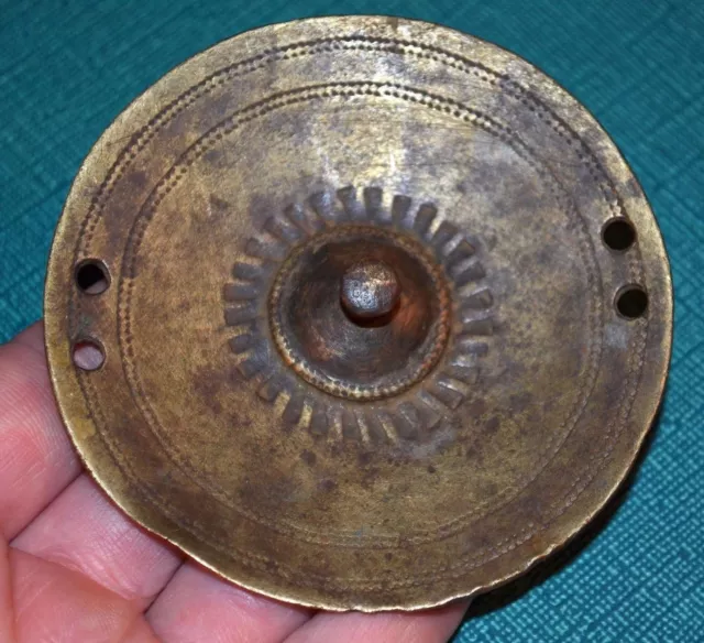 Antique Ethiopian Bronze Shield Embellishment, Handmade Pendant Ethiopia Africa
