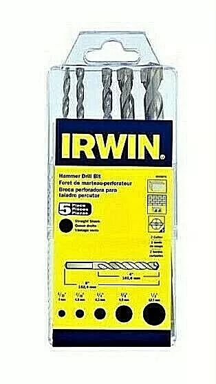 IRWIN Carbide Percussion Drill Bit Set 5 pc Masonry CHN 4935076