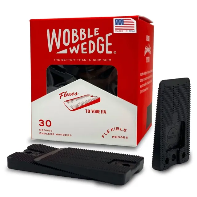 Wobble Wedges Flexible Plastic Shims, 30 Pack - Multi-Purpose Shim Wedges for