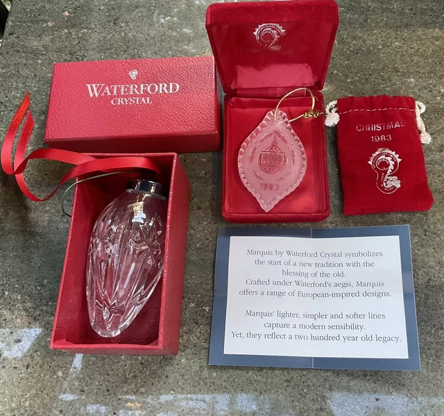 2 Waterford Christmas Ornaments Very Good Condition