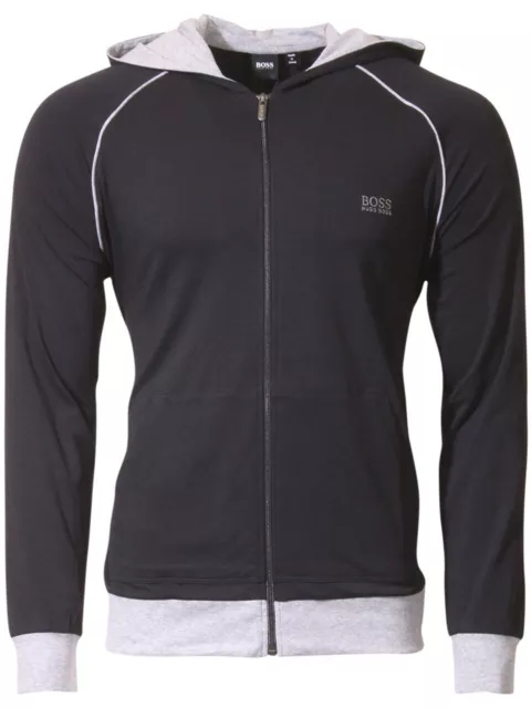 Hugo Boss Men's Mix-And-Match Jacket Zip-Up Hoodie Jersey Black