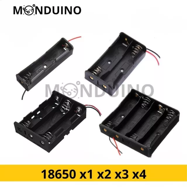 Coupleur Batterie 18650 support boitier 1 2 3 4 piles Li-ion 3.7 7.4 11.1 14.8V