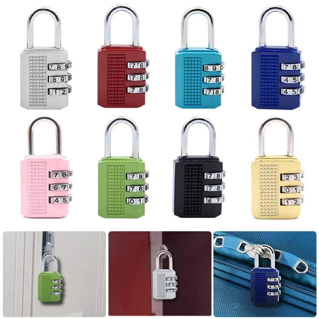LOCK LUGGAGE PADLOCK Backpack Zipper Lock Dormitory Cabinet Lock ...