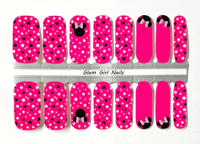 Hot Pink Minnie Mouse Disney Nail Polish Strips / Nail Polish Wraps