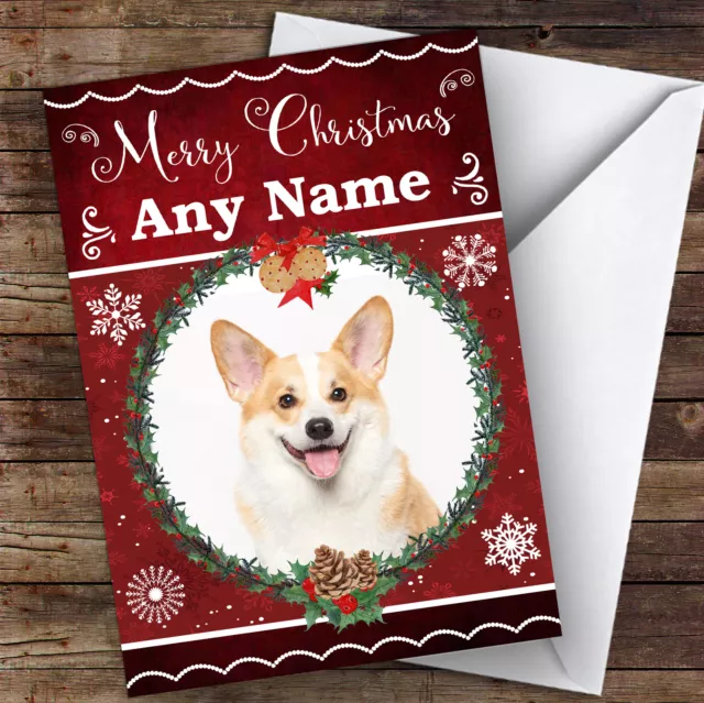 Welsh Corgi Dog Traditional Animal Personalised Christmas Card